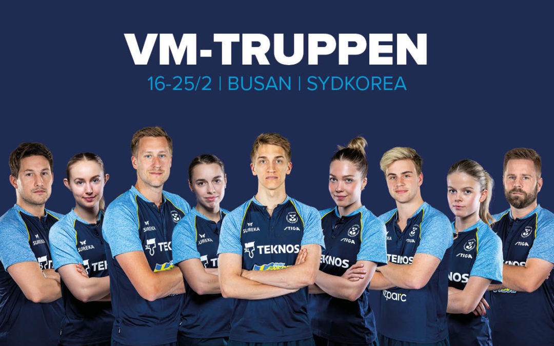 Truppen och lottningen till Bordtennis-VM i Busan, Sydkorea