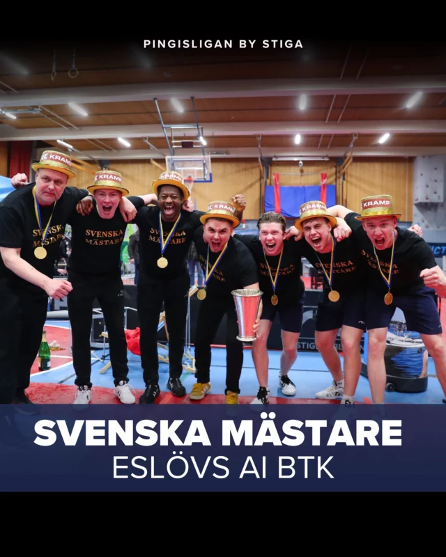 SVENSKA MÄSTARE 2024/2025! 🏆 Eslövs AI BTK besegrar Söderhamns UIF i finalen i Pingisligan by STIGA med 2-0 i matcher. 

Grattis @eslovaibtk! 👏🏓

#svenskbordtennis #pingisliganbystiga
