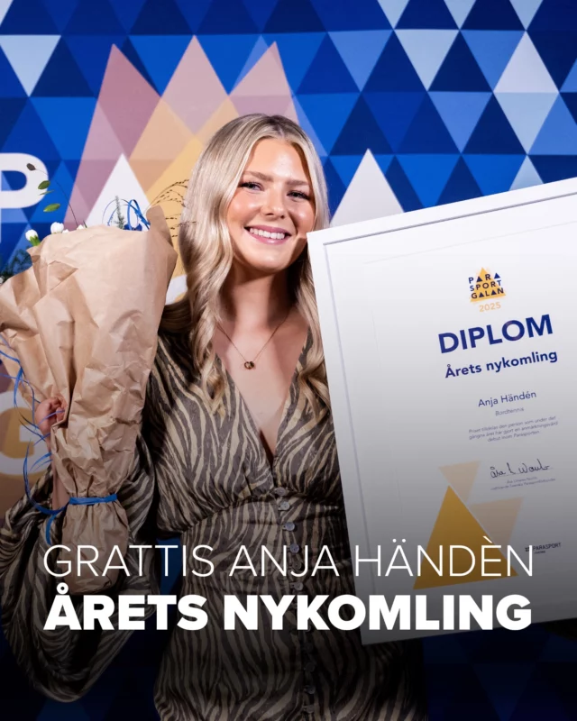 Anja Händén vinner pris för årets nykomling på Parasportgalan 🤩

STORT GRATTIS!

Foto: Mathias Bergeld/Bildbyrån 

#svenskbordtennis #pingisförallaöverallt